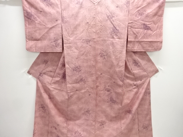 JAPANESE KIMONO / ANTIQUE HITOE KIMONO / SILK / TSUMUGI / KIKU